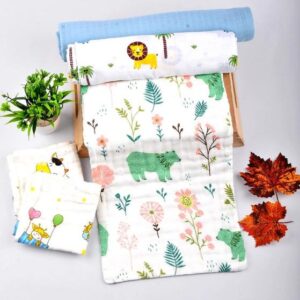 Baby Unisex Muslin Organic cotton 1Langot, 2 Muslin Napkin, 1 Muslin swaddle 1Burp Towel combo