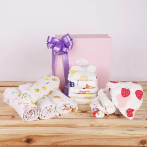 Nova Mater Set Of 12 Pure Cotton Supersoft Baby Organic Cotton Muslin Gift Set - 12 Items