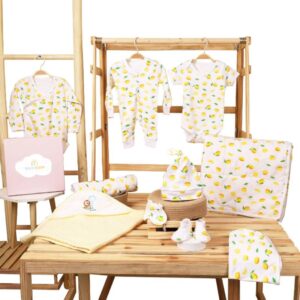 Hospital Kit for Newborn baby | Organic Cotton Gift Set | Lemon | 10 Items