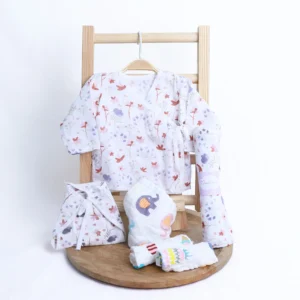 Organic Cotton Muslin Gift Combo Set for Newborn Baby | Pack of 6 | Blossom