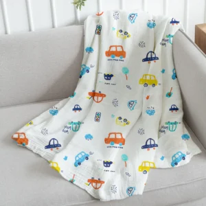 Organic Cotton Baby Muslin Cloth Swaddle | 0-12 Months | 100x100 CM | Pack of 1| Car