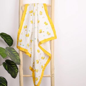 Baby 6 Layer Muslin Blanket | 100X100 CM | 0-3 Years | Duck