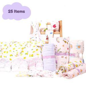 Newborn Baby Essentials Gift Combo | 25 Items (Diaper Bag Included)