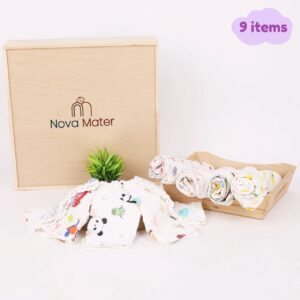 Newborn Baby Gift Hamper | Baby Shower Gift Hamper | Baby Essential Gift Set | Pack of 9