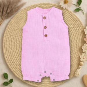 Organic Cotton Onesie for Newborn Baby | Pack of 1| Pink