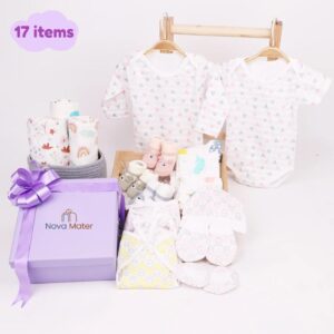 New Born Baby Gift Hamper | Baby Shower Gift Hamper | Baby Essential Clothes Set | Pack of 17