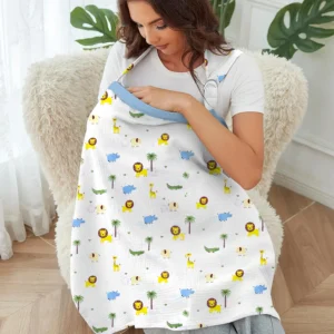 Organic Cotton Muslin Nursing Cover for Breastfeeding Feeding Apron - Lion |100x70 Cm