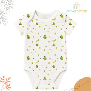 Newborn Baby Organic Cotton Half Sleeves Onesie | Newborn Baby Clothes | Baby Half Sleeve Cotton Sleepsuits | Avocado