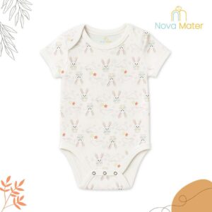 Newborn Baby Organic Cotton Half Sleeves Onesie | Newborn Baby Clothes | Baby Half Sleeve Cotton Sleepsuits | Bunny