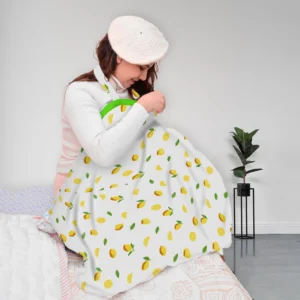 Organic Cotton Muslin Nursing Cover for Breastfeeding | Feeding Apron | 100x70 CM | Lemon