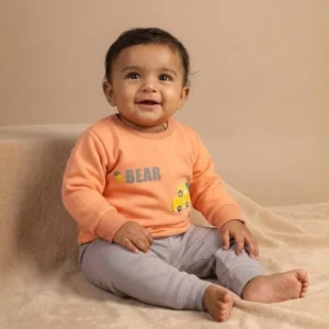 Winter Warm Full Sleeve Co-Ord Sets For Baby | Cotton Baby Clothing Set | Bear | 3-12 Months