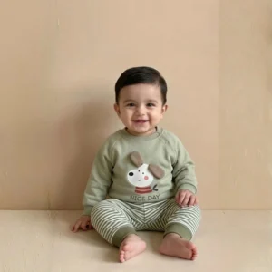 Winter Warm Full Sleeve Co-Ord Sets For Baby | Cotton Baby Clothing Set For Infant and Toddler | Green