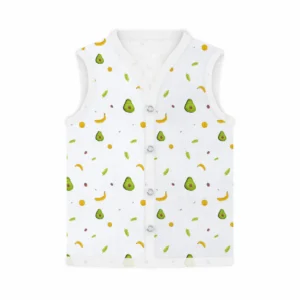 Jhabla and Nappy for New Born Baby | Baby Unisex Organic Cotton Muslin Jabla and Langot Set | Sleeveless Button Vest | Avocado