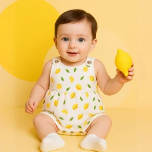 Girls Frock Style Onesie | Stylish Organic Cotton Baby Dress Bodysuit for Newborn & Infant Girls | Snap Button Romper for Babies | 0-6 Months