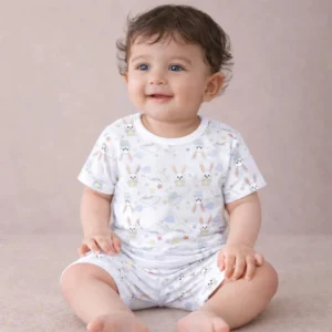 T-Shirt & Shorts Co-Ord Set for Kids | Elegant & Comfortable Summer Wear | Organic Cotton Clothing Set | Bunny