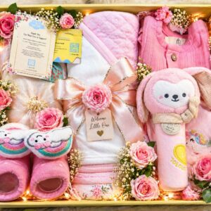 Nova Mater gift hamper for newborn| A perfect gift for baby shower | Pink