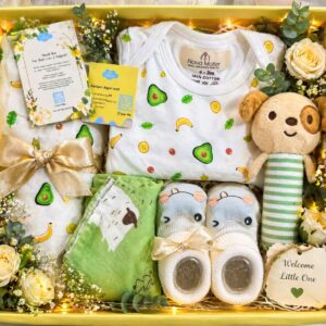 Nova Mater gift hamper for newborn| A perfect gift for baby shower | Avocado