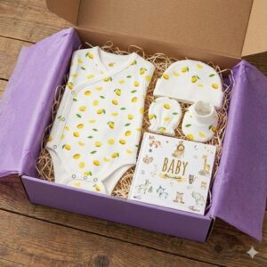 Newborn Baby Homecoming Gift Set | Newborn Essential Gift Hamper | Soft, Gentle & Thoughtful Newborn Gift | Pack of 5