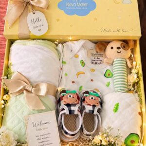 Nova Mater gift hamper for newborn| A perfect gift for baby shower | Avocado