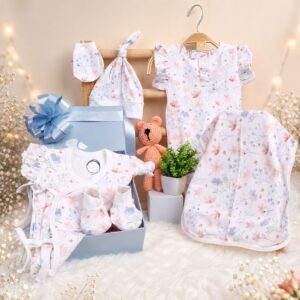 Newborn Baby Gift Hamper | Baby Shower Gift Hamper | Baby Essential Clothes Set | Pack of 6 | Blossom | 3-6 months
