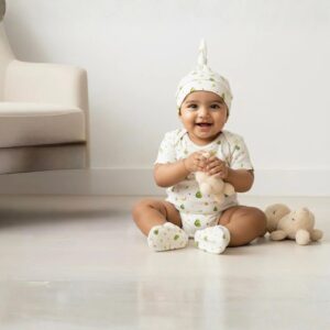 New Born Summer Essential Clothing For Boys & Girls | Organic Cotton Baby Clothing Set | Baby Shower Gift Hamper | 0-6 Months | Avocado | Pack of 6