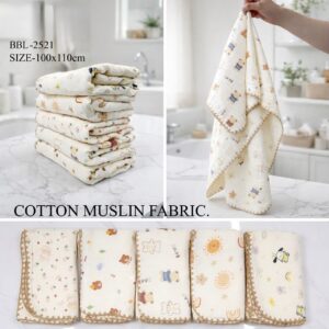 Organic Cotton 6 Layer Muslin Blanket | Super Soft Cotton Kids Blanket | 100X110 CM | 0-3 Years