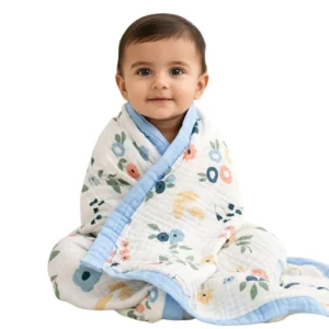 Baby 6 Layer Muslin Blanket | 100X100 CM | 0-3 Years | Flower