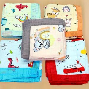 Organic Cotton 6 Layer Muslin Blanket | Super Soft Cotton Kids Blanket | 100X110 CM | 0-3 Years